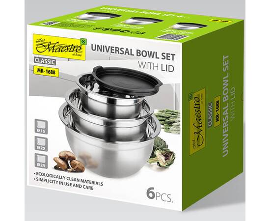 Набір мисок сталь 6 пр Maestro (MR1688), зображення 5