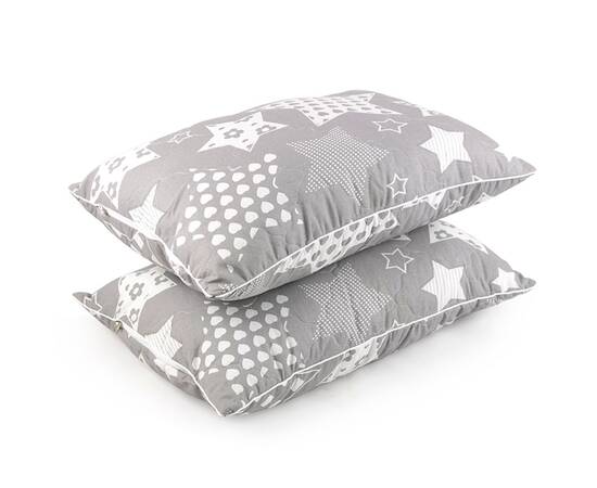 Подушка 50х70 силіконова стьобана на блискавці Руно (310.02СМУ_Grey Star), зображення 4