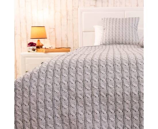 Покрывало 150х212 микрофайбер Grey Braid Руно (Р360.52_Grey Braid), Цвет: серый, Размер: 150x212, изображение 2