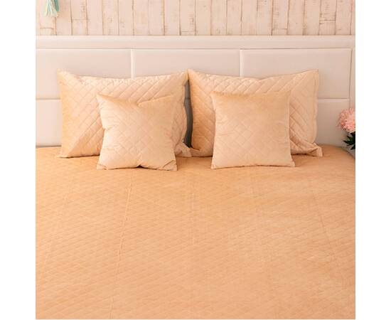 Покрывало 150х220 велюр Beige ромб Руно (360.55_Beige ромб), Цвет: бежевый, Размер: 150x220, изображение 2