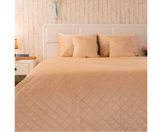 Покрывало 150х220 велюр Beige ромб Руно (360.55_Beige ромб), Цвет: бежевый, Размер: 150x220, изображение 3