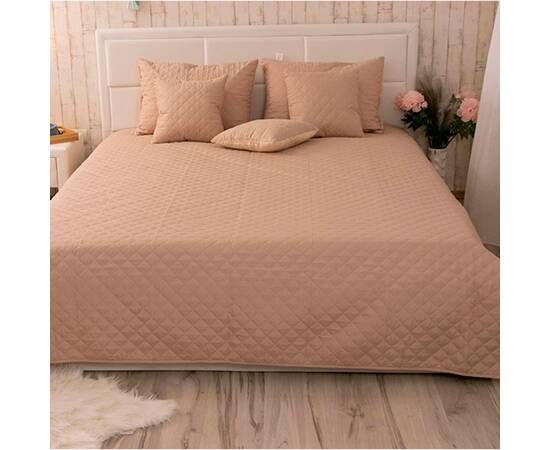 Покрывало 180х220 велюр Beige ромб Руно (340.55_Beige ромб), Цвет: бежевый, Размер: 180x220, изображение 4