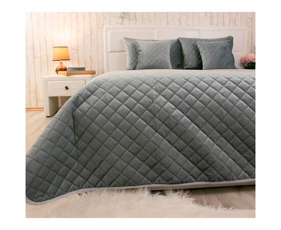 Покрывало 150х220 велюр Dark Grey ромб Руно (360.55_Dark Grey ромб), Цвет: антрацитовый, Размер: 150x220, изображение 3