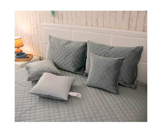 Покрывало 150х220 велюр Dark Grey ромб Руно (360.55_Dark Grey ромб), Цвет: антрацитовый, Размер: 150x220, изображение 4