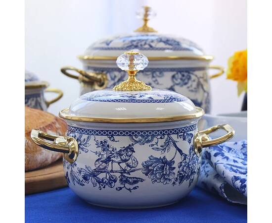 Кастрюля эмалированная BUTTERFLY Elmani с крышкой 3,8 л, 20 см (763-028), Тип: кастрюля, Объем: 3,8 л, Цвет: синий, изображение 3