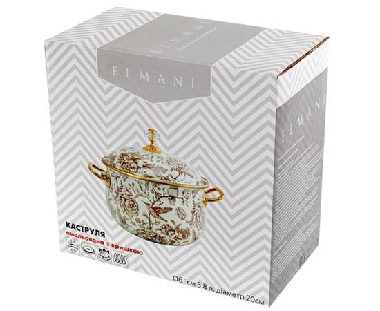 Кастрюля эмалированная BUTTERFLY Elmani с крышкой 3,8 л, 20 см (763-028), Тип: кастрюля, Объем: 3,8 л, Цвет: синий, изображение 4