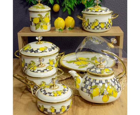 Кастрюля эмалированная SICILY Elmani с крышкой 1,5 л, 14 см (763-033), Тип: кастрюля, Объем: 1,5 л, Цвет: желтый, изображение 3