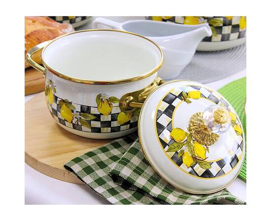 Кастрюля эмалированная SICILY Elmani с крышкой 1,5 л, 14 см (763-033), Тип: кастрюля, Объем: 1,5 л, Цвет: желтый, изображение 4