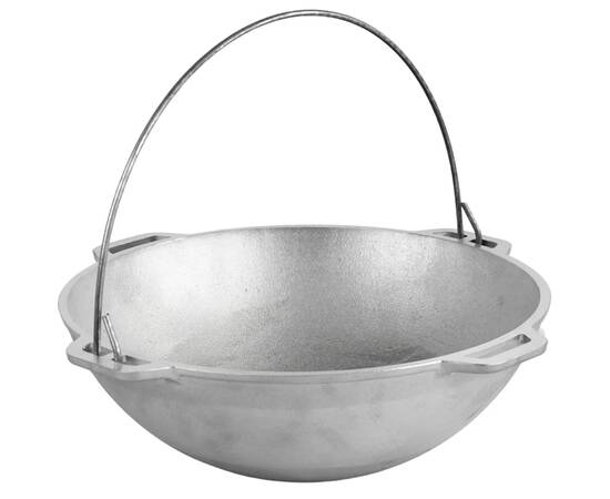 Казан алюминиевый с дужкой и крышкой 6 л Азія Brizoll (11-006-1), Объем казана: 6 л, Наличие крышки: с алюминиевой крышкой, изображение 3