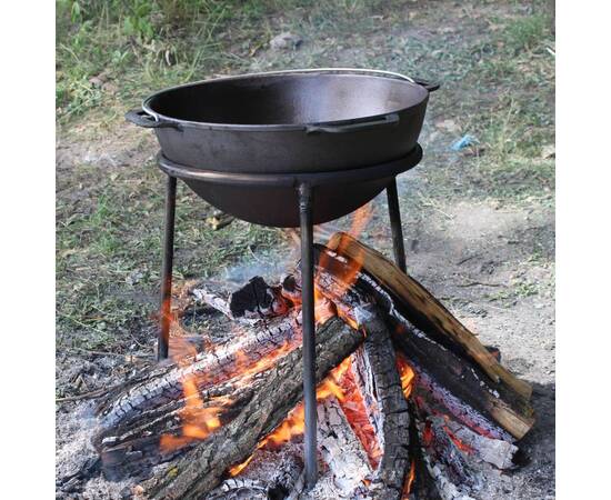 Казан азиатский чугунный с чугунной крышкой - сковородой гриль 10 л Азия Brizoll (KA10-3), Объем казана: 10 л, Наличие крышки: с крышкой-гриль, изображение 3