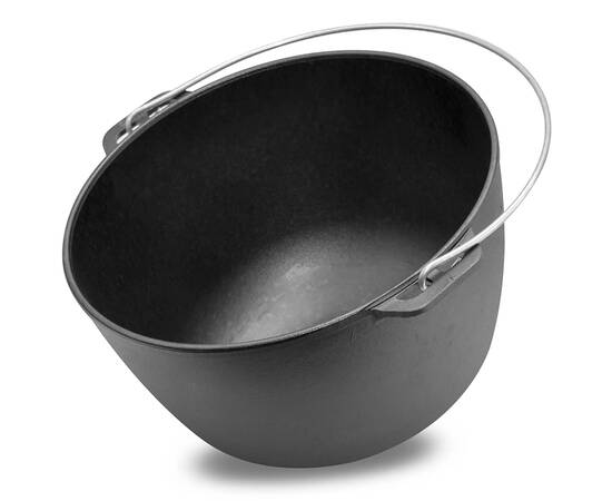 Казан туристичний чавунний з чавунною кришкою 12 л Туризм Brizoll (KT12-1), Об’єм казана: 12 л, Наявність кришки: з чавунною кришкою, зображення 2