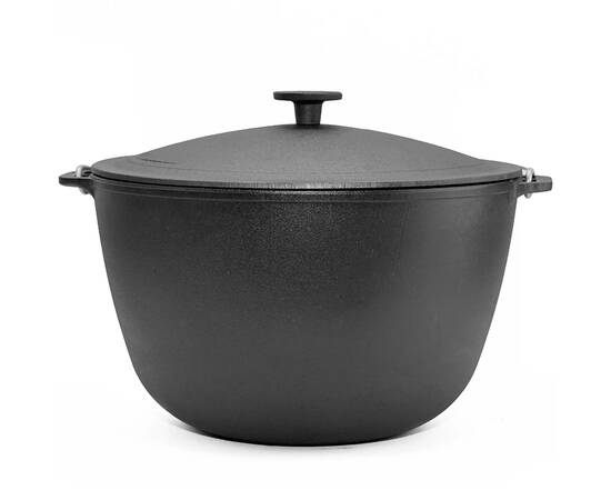 Казан туристичний чавунний з чавунною кришкою 12 л Туризм Brizoll (KT12-1), Об’єм казана: 12 л, Наявність кришки: з чавунною кришкою, зображення 3