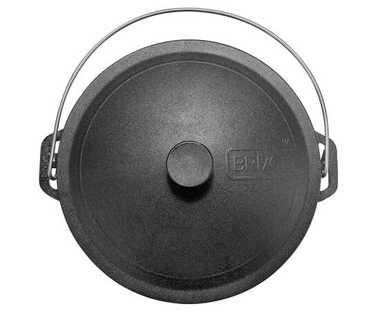 Казан туристичний чавунний з чавунною кришкою 12 л Туризм Brizoll (KT12-1), Об’єм казана: 12 л, Наявність кришки: з чавунною кришкою, зображення 4