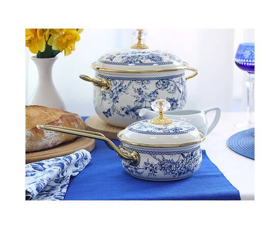 Ковш эмалированный BUTTERFLY Elmani с крышкой 0,9 л (763-030), Тип: ковш, Объем: 0,9 л, Цвет: синий, изображение 3