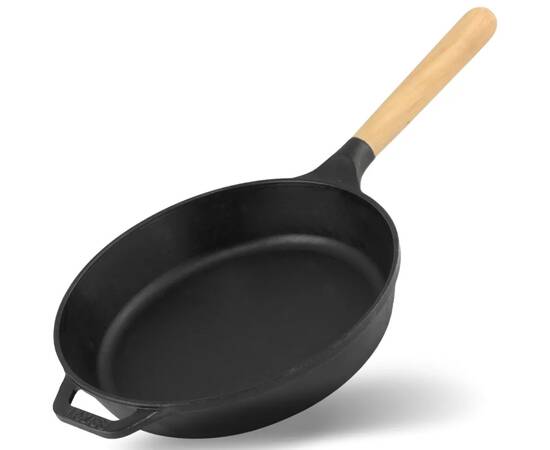 Сковорода чавунна 240х40 мм зі знімною ручкою, зі скляною кришкою NEXT Brizoll (N2447-P-6), Колір: чорний, Тип: сковорода, Форма: кругла, Діаметр (см): 24, зображення 3