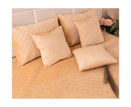 Чехол на подушку 50х70 велюровый Beige ромб Руно (382.55_Beige ромб), Цвет: бежевый, Тип: наволочки, Размер: 50x70, изображение 6