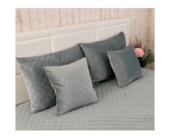 Чехол на подушку 50х70 велюровый Dark Grey ромб Руно (382.55_Dark Grey ромб), Цвет: антрацитовый, Тип: наволочки, Размер: 50x70, изображение 5