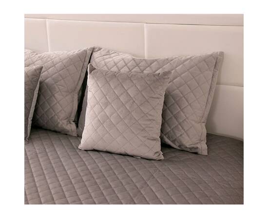 Чехол на подушку 50х70 велюровый Grey ромб Руно (382.55_Grey ромб), Цвет: серый, Тип: наволочки, Размер: 50x70, изображение 6