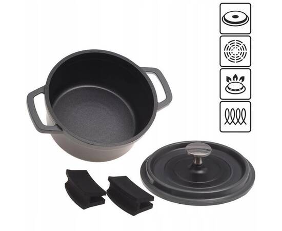 Каструля FRANCE 16х8 см Kamille (4455), Тип: каструля, Об'єм: 1,5 л, Колір: сірий, зображення 2