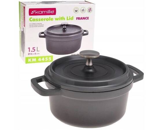 Каструля FRANCE 16х8 см Kamille (4455), Тип: каструля, Об'єм: 1,5 л, Колір: сірий, зображення 4