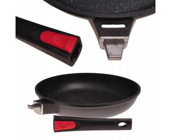 Сковорода О24 см со съемной ручкой Kamille (4470), Цвет: черный, Тип: сковорода, Форма: круглая, Диаметр (см): 24, изображение 2