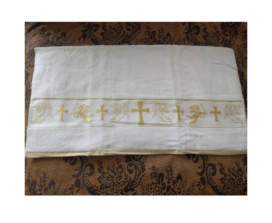 Крижма рушник для хрещення 70x140 золото Zeron (16519), Колір: золотий, Розмір: 70x140, зображення 5