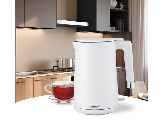 Чайник електричний 1,7 л метал Maestro (MR026-WHITE), зображення 2