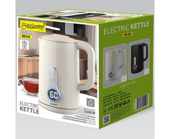 Чайник электрический 1,7 л с сенсорной панелью Maestro (MR025-IVORY), изображение 3