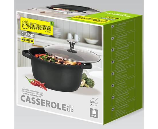 Каструля Maestro 4,6 л (MR4027-24), Тип: каструля, Об'єм: 4,6 л, Колір: чорний, зображення 5