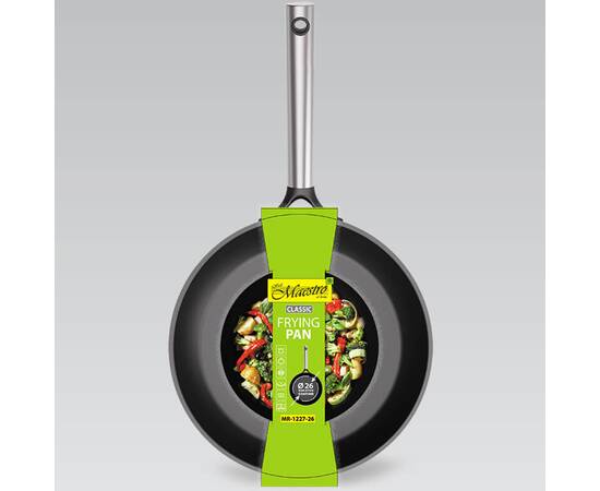 Сковорода Maestro індукційне дно 26 см (MR1227-26), Колір: чорний, Тип: сковорода, Форма: кругла, Діаметр (см): 26, зображення 3