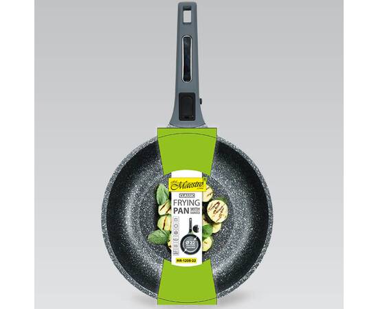 Сковорода Maestro Marble індукційне дно 22 см (MR1208-22), Колір: сірий, Тип: сковорода, Форма: кругла, Діаметр (см): 22, зображення 3