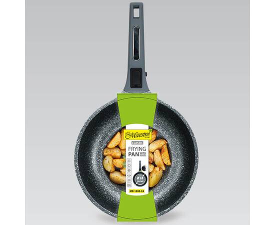Сковорода Maestro Marble індукційне дно 24 см (MR1208-24), Колір: сірий, Тип: сковорода, Форма: кругла, Діаметр (см): 24, зображення 3