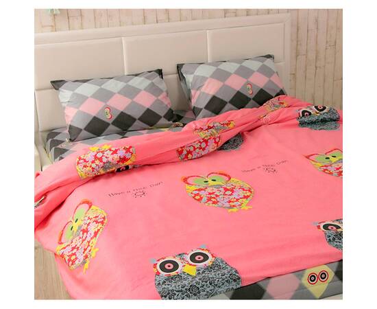 Пододеяльник 143х215 сатин 51.137_Owl Руно (51.137_Owl), Цвет: коралловый, Тип: пододеяльники, Размер: 143x215, изображение 2