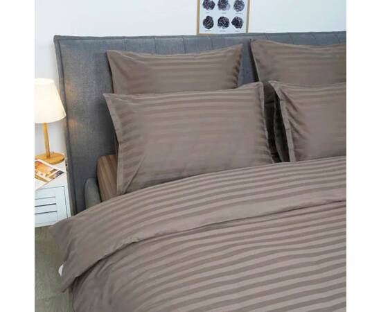 Постільна білизна 93 сатин-страйп 2шт(143х210) Вілюта, Розмір: сімейний 2шт(145x210), Основний колір: коричневий, зображення 2