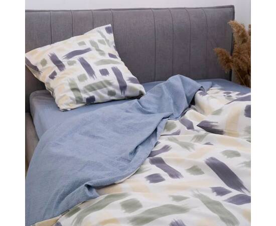 Постільна білизна 702 сатин твілл 175х210 (70x70), Розмір: двоспальний 175х210, Основний колір: блакитний, зображення 2