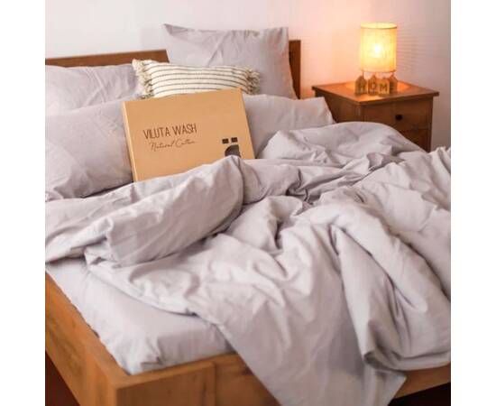 Постільна білизна 37 Tiare Wash 200х220 варена бавовна Вілюта, Розмір: двоспальний євро 200х220, Основний колір: зелений, зображення 2