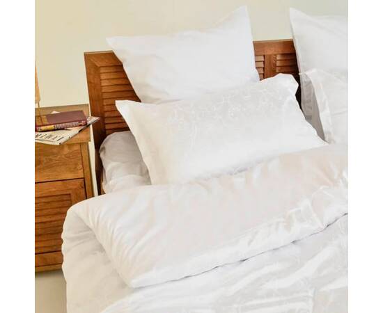 Постільна білизна 1908 сатин-жаккард Тіара 2шт(143х210) Вілюта, Розмір: сімейний 2шт(145x210), Основний колір: білий, зображення 4