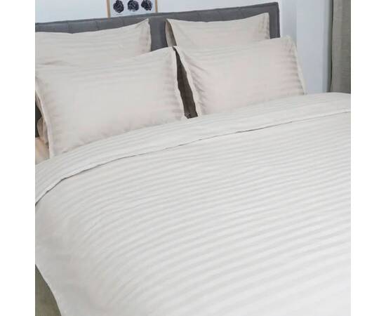 Постельное белье 92 сатин-страйп 143х210 (50x70) Вилюта, Размер: полуторный 145х210, Основной цвет: кремовый, изображение 2