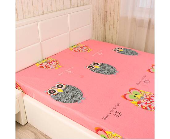 Простынь 175х215 сатин Owl Руно (73.137_Owl), Цвет: коралловый, Тип: простыни, Размер: 175x215, изображение 2