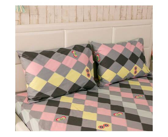 Простирадло 143х215 сатин Owl ромб Руно (71.137_Owl ромб), Колір: сірий, Тип: простирадла, Розмір: 143x215, зображення 3