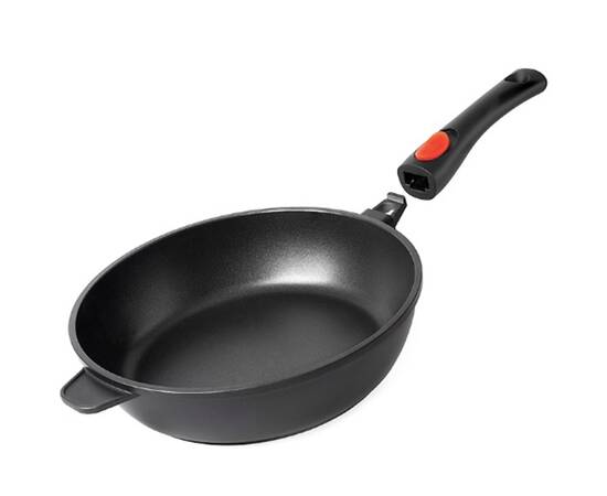 Сковорода DeLux со съемной ручкой 24 см индукция БІОЛ (2417Р), Цвет: черный, Тип: сковорода, Форма: круглая, Диаметр (см): 24, изображение 2