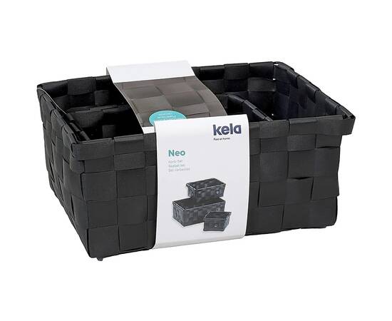 Набір кошиків KELA Neo чорний 3 штуки (24485), зображення 4