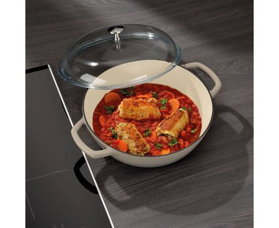 Сотейник чавунний з кришкою KELA Calido 28 см 3,8 л, світло-сірий (12614), Колір: сірий, Тип: сотейник, Форма: кругла, Діаметр (см): 28, зображення 3