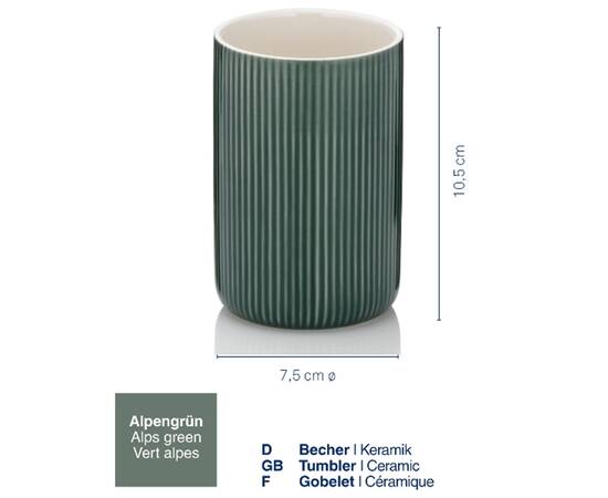 Стакан для зубных щеток KELA Ava зеленые альпы 10.5х7.5 см (24416), изображение 3