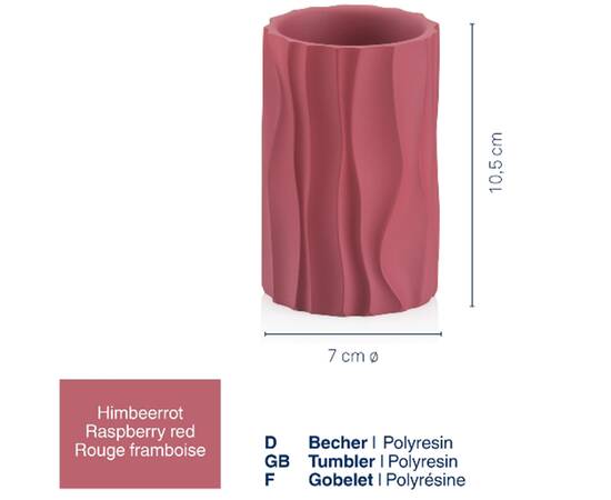 Стакан для зубных щеток KELA Merida малиново-красный 10.5х7 см (23769), изображение 3