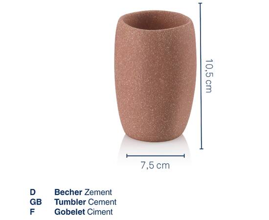 Стакан для зубных щеток KELA Roda красная глина 7.5х7.5х10.5 см (23751), изображение 3