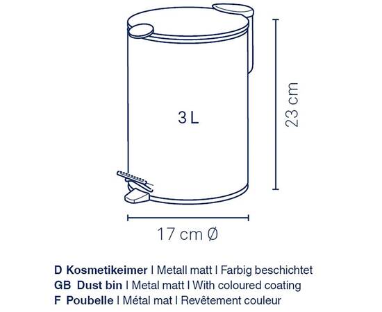 Відро для сміття KELA Mats димчасто-блакитний 3 л (23609), зображення 6