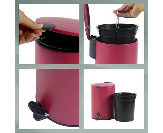 Відро для сміття KELA Mats пастельно-червоний 3 л (23618), зображення 3