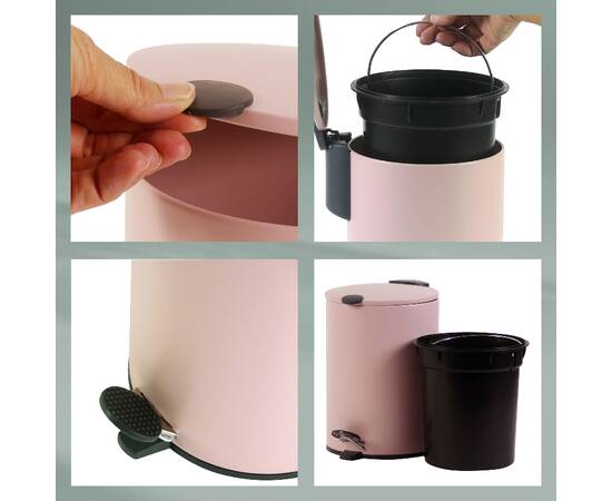 Відро для сміття KELA Mats світло-рожевий 3 л (23617), зображення 5