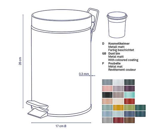 Відро для сміття KELA Monaco малиново-червоний 3 л (24297), зображення 3
